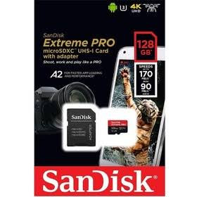 کارت حافظه MicroSDXC سن دیسک مدل Extreme PRO کلاس A2 استاندارد UHS-I U3 سرعت 170مگابایت بر ثانیه ظرفیت 128 گیگابایت به همراه آداپتور SD